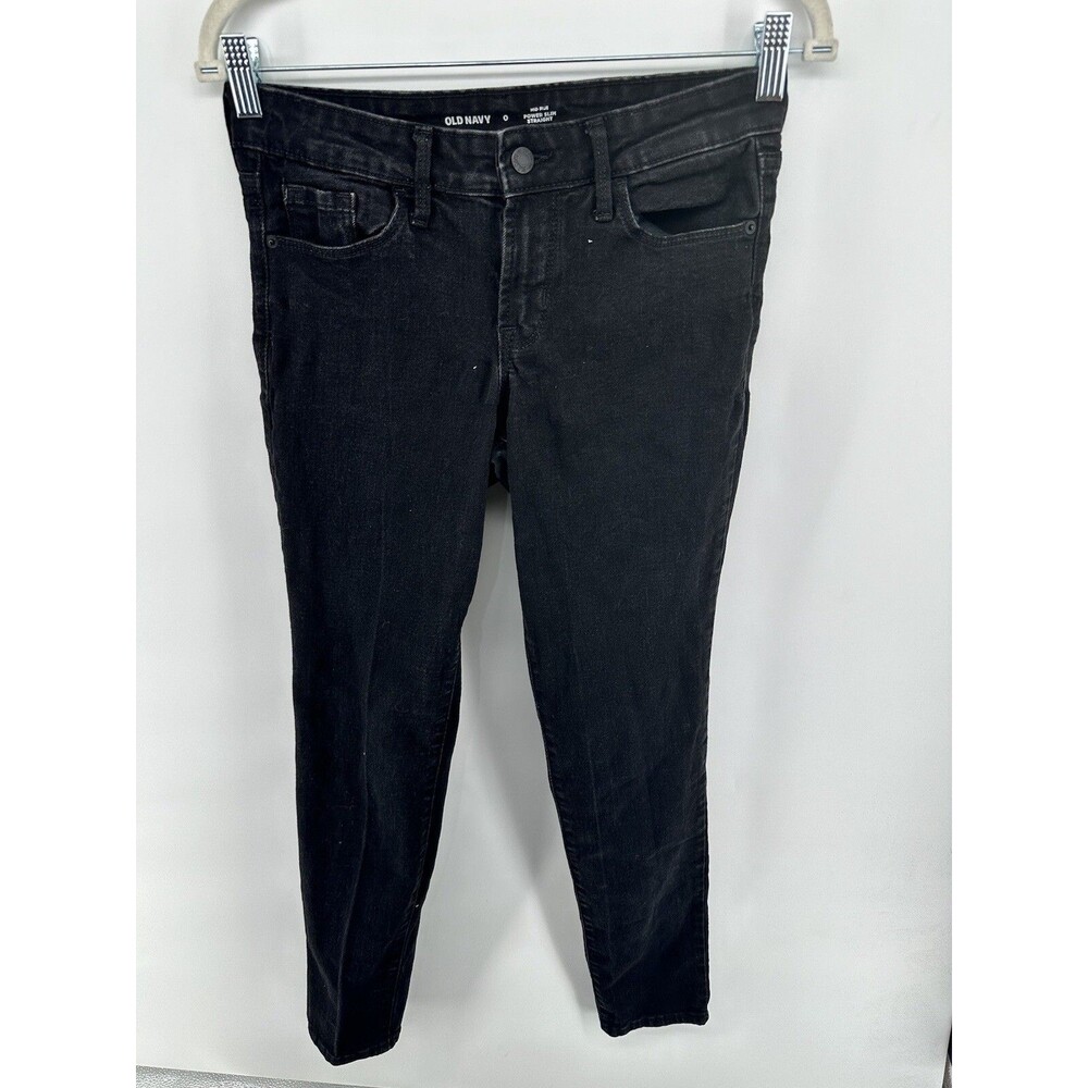 Old Navy Mid Rise Power Slim Straight Jeans - size 0